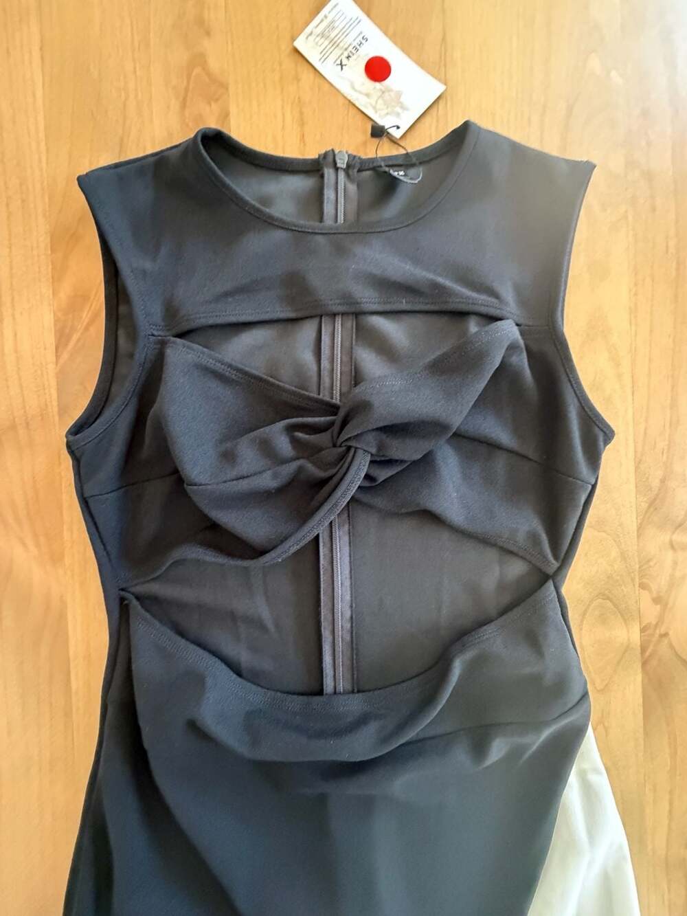 Shein X Black Cutout Twist Front Sleeveless Dress